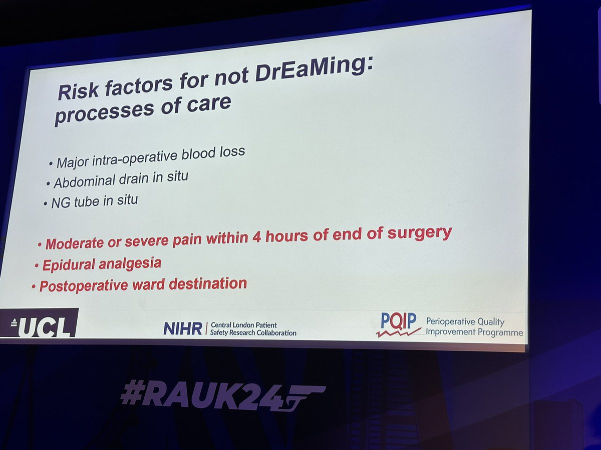 #RAUK24 prof Ramani Moonesinghe showing us the outcomes that matter. Lovely, thought-provoking presentation. 🚨We all see our patients in recovery. but remember to check on your patient on day 1 post-op. The pain is often worse than you’d expect.