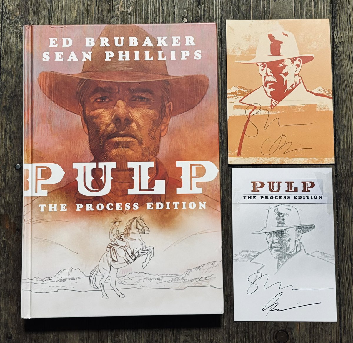 Going through the @OKComics exclusive signed bookplates and found two of our bookplates for the out of print hardcover of Pulp by @seanpphillips and @ThatJPhillips! I’ve thrown them in with our Pulp Process Edition, bound to sell out! Treat yourself: okcomics.co.uk/products/pulp-…