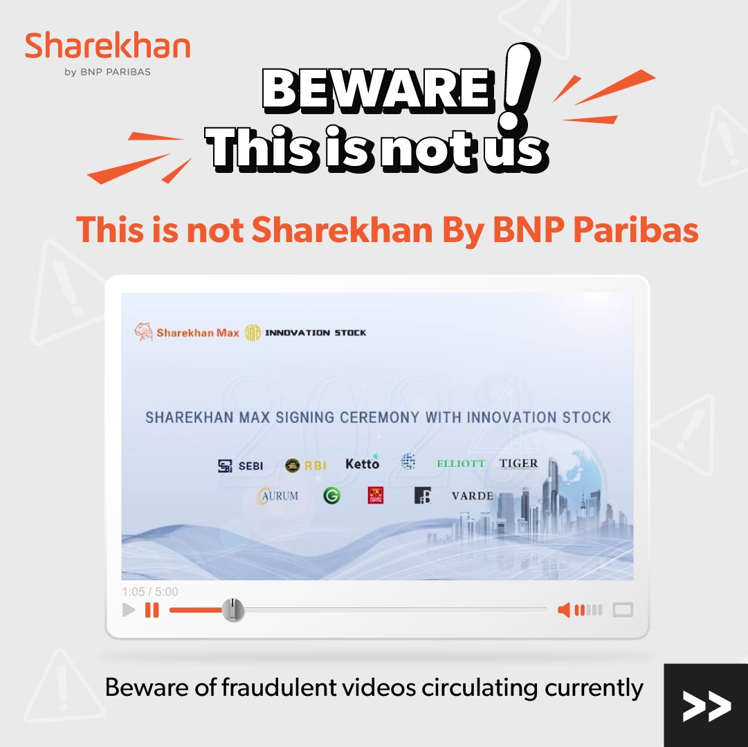 Sharekhan's tweet image. We at Sharekhan take the security and privacy of our customers very seriously. We are committed to providing a safe and secure online environment for all our customers. However, we urge you to be vigilant against potential online fraudulent activities.

Please make a note we…