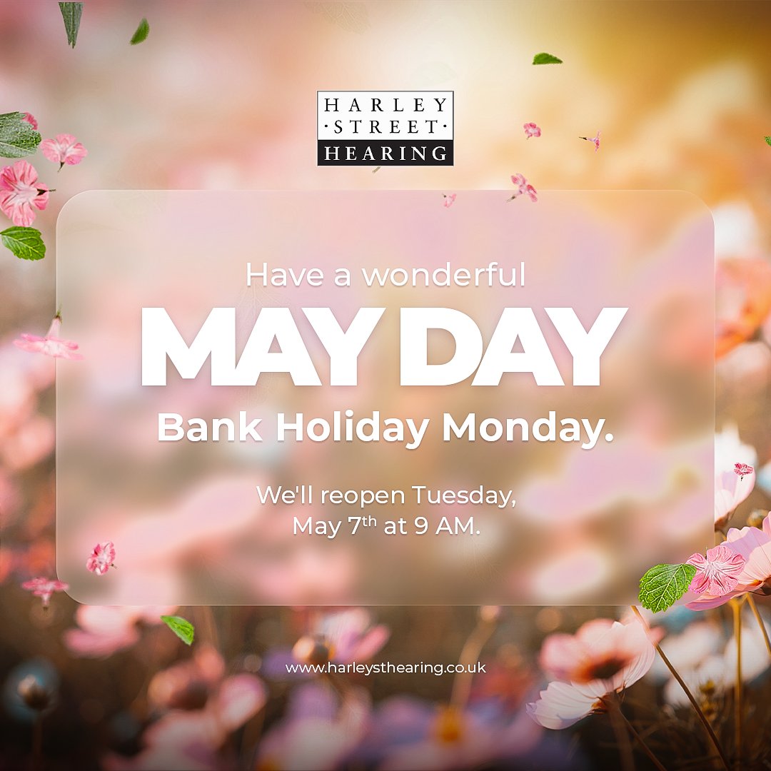 We're taking a break this Bank Holiday Monday! 🌸
📆 Enjoy your day off, and we'll see you bright and early at 9 AM on Tuesday, May 7th. 

#HarleyStHearing #BankHolidayMonday #LongWeekend