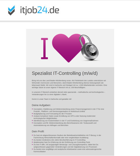 Spezialist IT-Controlling (m/w/d)
in Karlsruhe
gesucht von #Landeskreditbank #BadenWürttemberg

itjob24.de/jobs/spezialis…