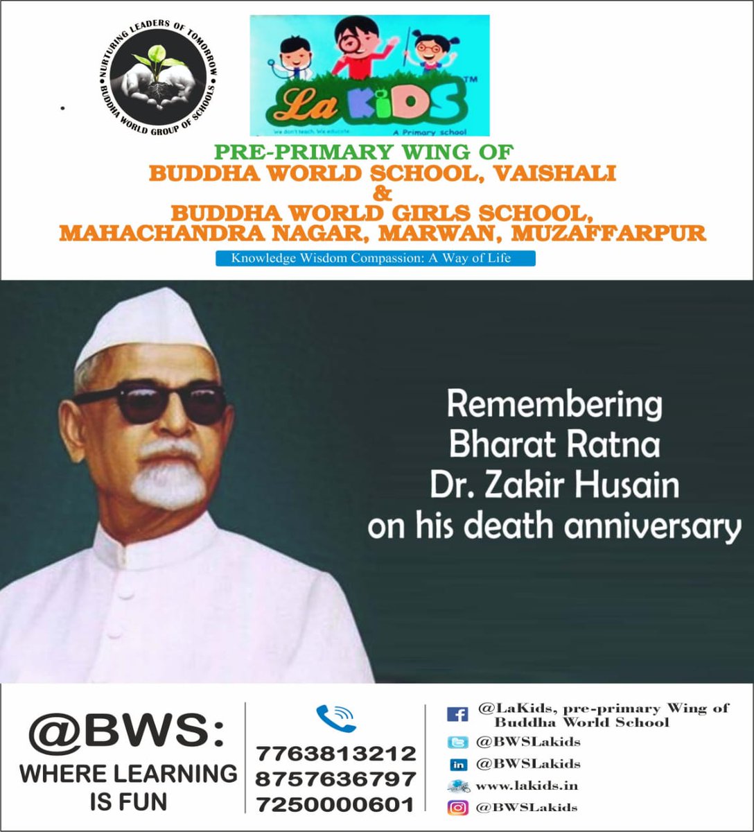 Remembering Bharat Ratna Dr. Zakir Husain on his death anniversary. #zakirhusain #drzakirhusain #bharatratna #president #bws #wherelearningisfun @sarikamalhotra2 @Krish_Vaishali