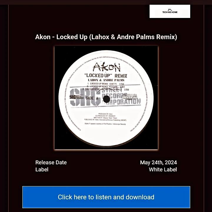 Man I'm a massive @akon fan so didn't need any convincing  but this a hell of a remix. The thought of seeing anyone dance to this is to good it's insane. Massive love to #whitelabel for the hook up.
Lahox and Andre Palms uncage Akon's iconic “Locked Up” with a fiery remix!