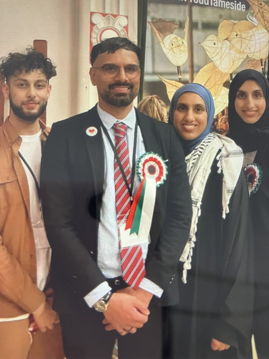 Big congratulations to our friend and founder of Tameside Palestinian Solidarity group Kaleel Khan for his big win in St Peter’s Ashton. Unseating Dave McNally Labour Cllr for 13 years, chair of planning and local whip by 348 votes.
