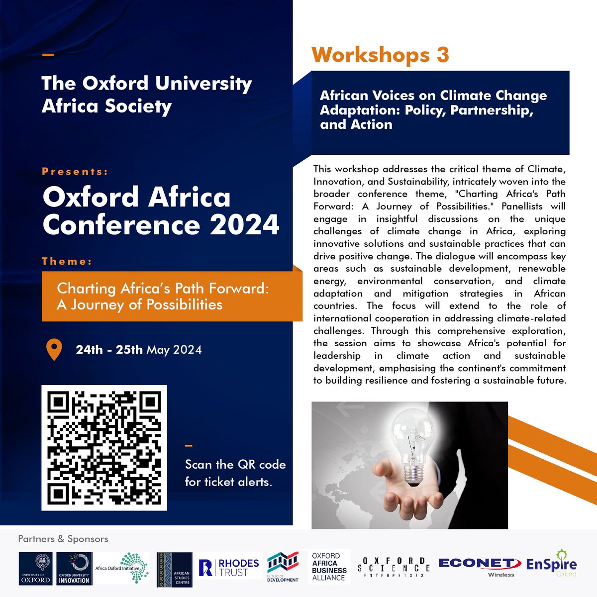 Unveiling our workshops which allow YOU join the conversation in an intimate space, brainstorm innovative solutions and ignite change across the continent with fellow change-makers and visionary speakers! 🔥

#OxfordAfricaConference2024 #UnleashAfrica #ISF2024