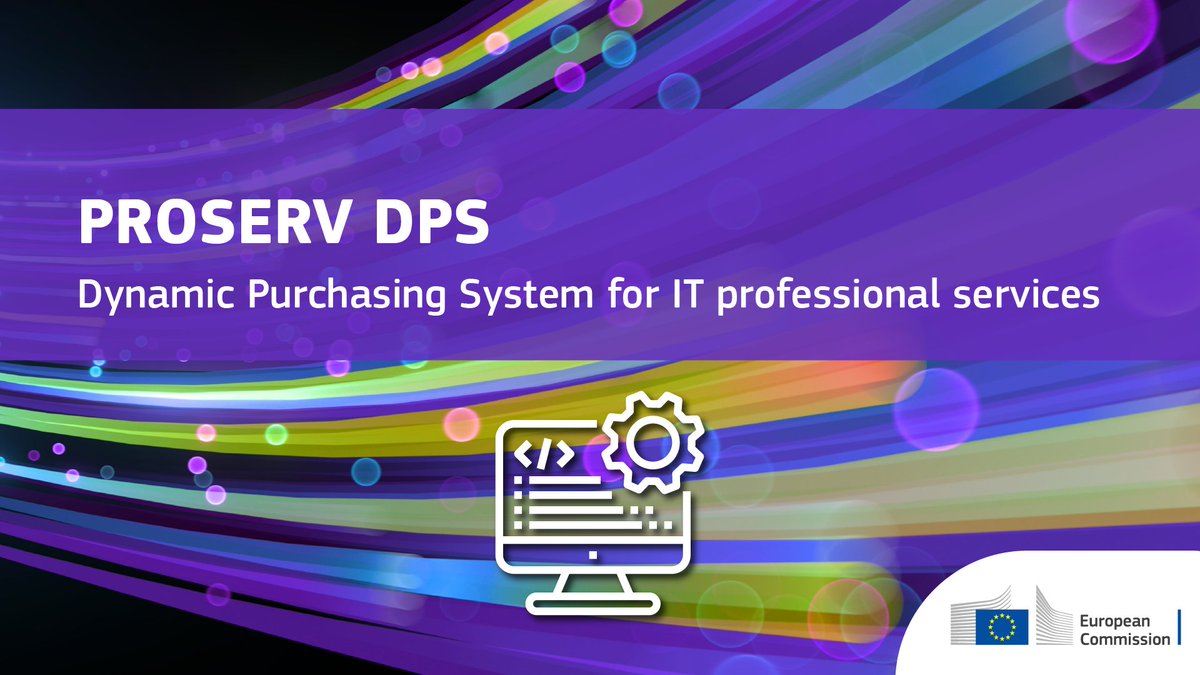 We launched a new dynamic purchasing system for IT professional services, such as: 👨‍💼 Consulting 👩‍💻 Development services 👨‍💻 Operations 🕵️ Cybersecurity 👩‍💼 Data science It’s fully digital and economic operators can apply anytime 👉 europa.eu/!84GKXn