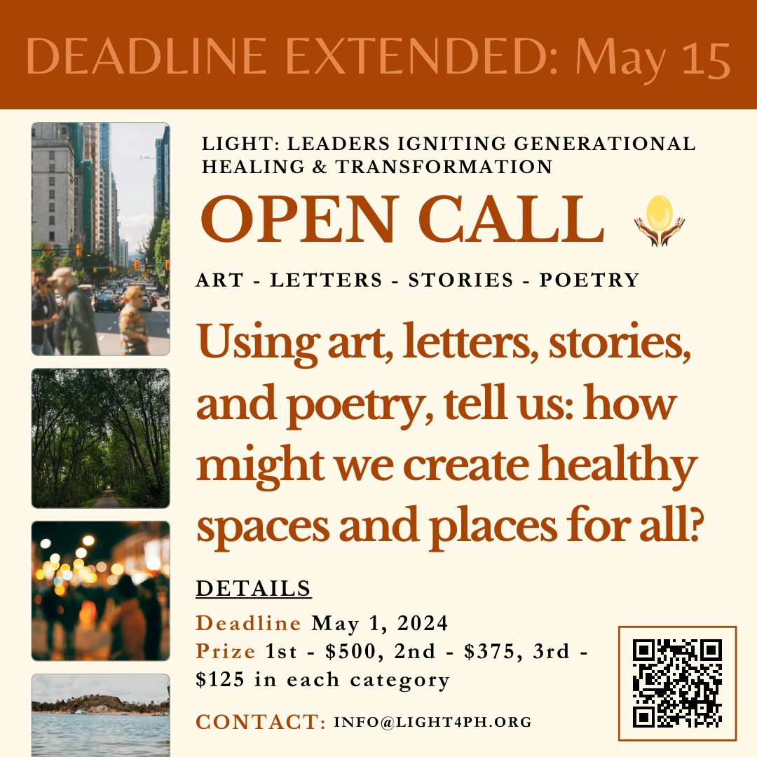 OPEN CALL ✨ DEADLINE EXTENDED

Using art, letters, stories, and poetry, tell us: how might we create healthy spaces and places for all?

NEW DEADLINE: May 15th, 2024 at 11:59pm CST✨

#opencall #openforsubmissions #art #letters #stories #poetry #opencallforart #opencallforpoetry
