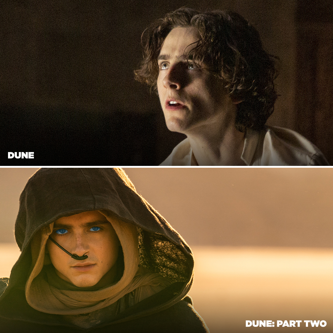 How it started vs how it’s going… Paul Atreides edition.

Take a look at this parallel of Timothée Chalamet in #Dune vs #DunePartTwo