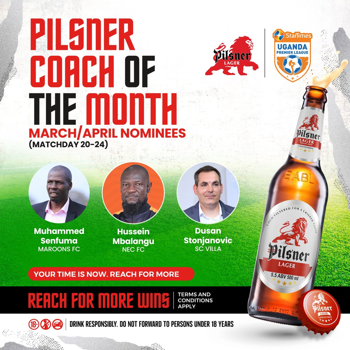 Who is your Pilsner Coach of the Month of March/April, 2024 (Match-Day 20-24)?
*⚽ #StarTimesUPL | #PilsnerFootball | 2023/24*