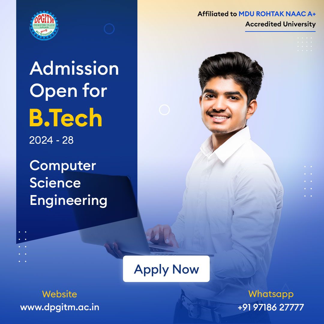 This is your chance to unlock infinite possibilities in the tech industry. Apply now: t2m.co/e2dHFob 

#dpgitm #admissions2024 #collegeadmissions #curriculum #techindustry #gurgaon #engineering #btech #btechadmission #computerscienceengineering #admissionopen