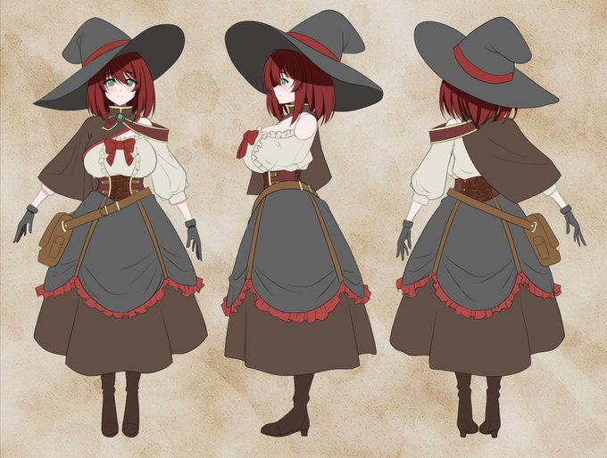 キャラデザの練習にスチームパンクっぽい女のコを描いてみました! 