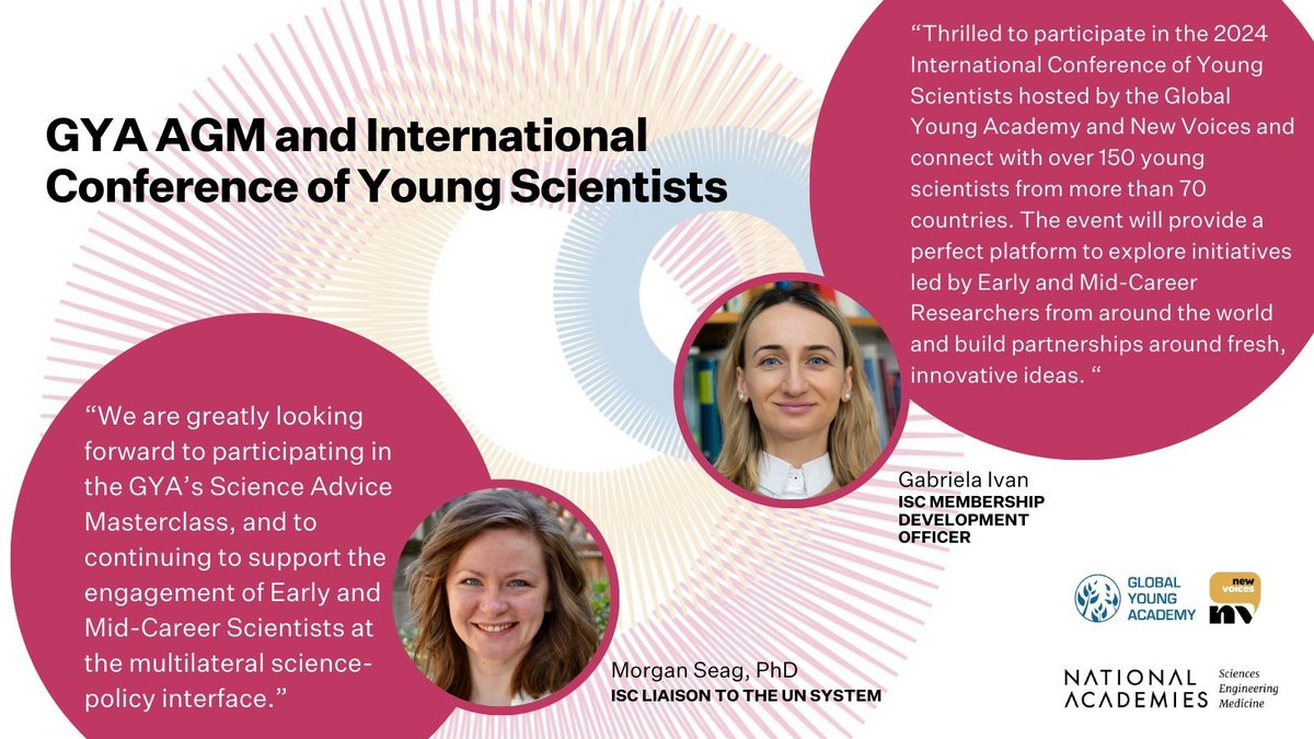 The 2024 @GlobalYAcademy International Conference of Young Scientists will take place in Washington, D.C. at the U.S. National Academies of Science, Engineering, and Medicine #NASEM from May 8-9, 2024. Register to attend in person or virtually 💻 nationalacademies.org/event/40615_05…
