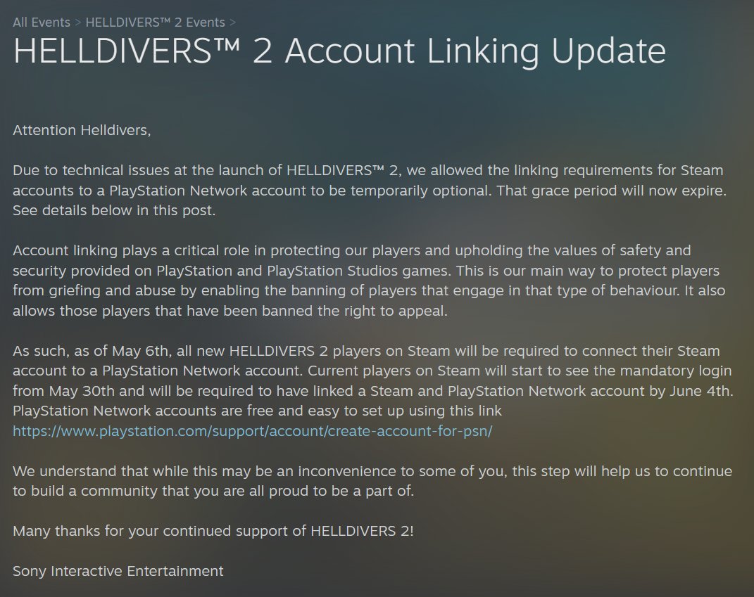 Not happening. Removing access from Steam players unless they make a PSN account and link it months after release is absurd. Review changed to negative and I have filed for a refund.