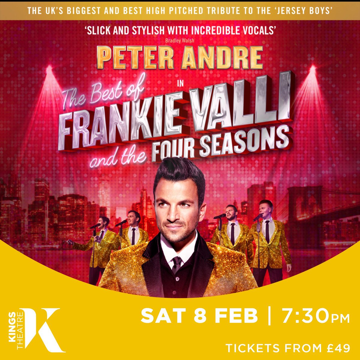 ✨NEW SHOW ON SALE!✨ Peter Andre in The Best of Frankie Valli and the Four Seasons! Join us for a spectacular high-pitched celebration of timeless music from one of the biggest selling groups of all time! 📅 Sat 8 Feb | 7:30pm 🎟️ Tickets from £49 ➡️ buff.ly/4bfXY6S