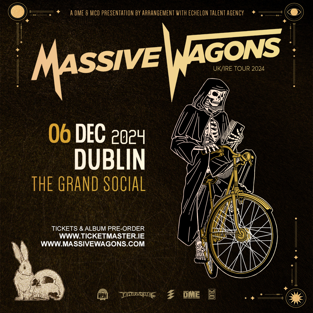 𝙅𝙐𝙎𝙏 𝘼𝙉𝙉𝙊𝙐𝙉𝘾𝙀𝘿💥Hard rock band @MassiveWagons have announced a headline show on December 6th, 2024, at The Grand Social in Dublin. Tickets go on sale this Monday at 10 am.