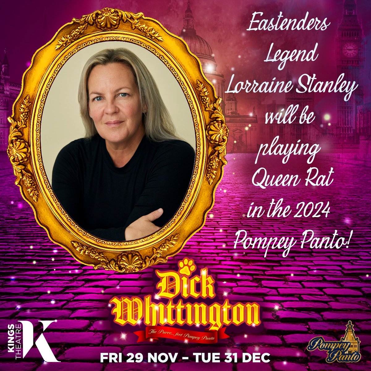 THE RAT'S OUT OF THE BAG! 🐀 We're delighted to announce that Portsmouth's own LORRAINE STANLEY will be playing the evil Queen Rat in this year's #PompeyPanto Dick Whittington! 📅 Fri 29 Nov - Tue 31 Dec 🎟️ Tickets from £10 ➡️ buff.ly/44FZ3mF