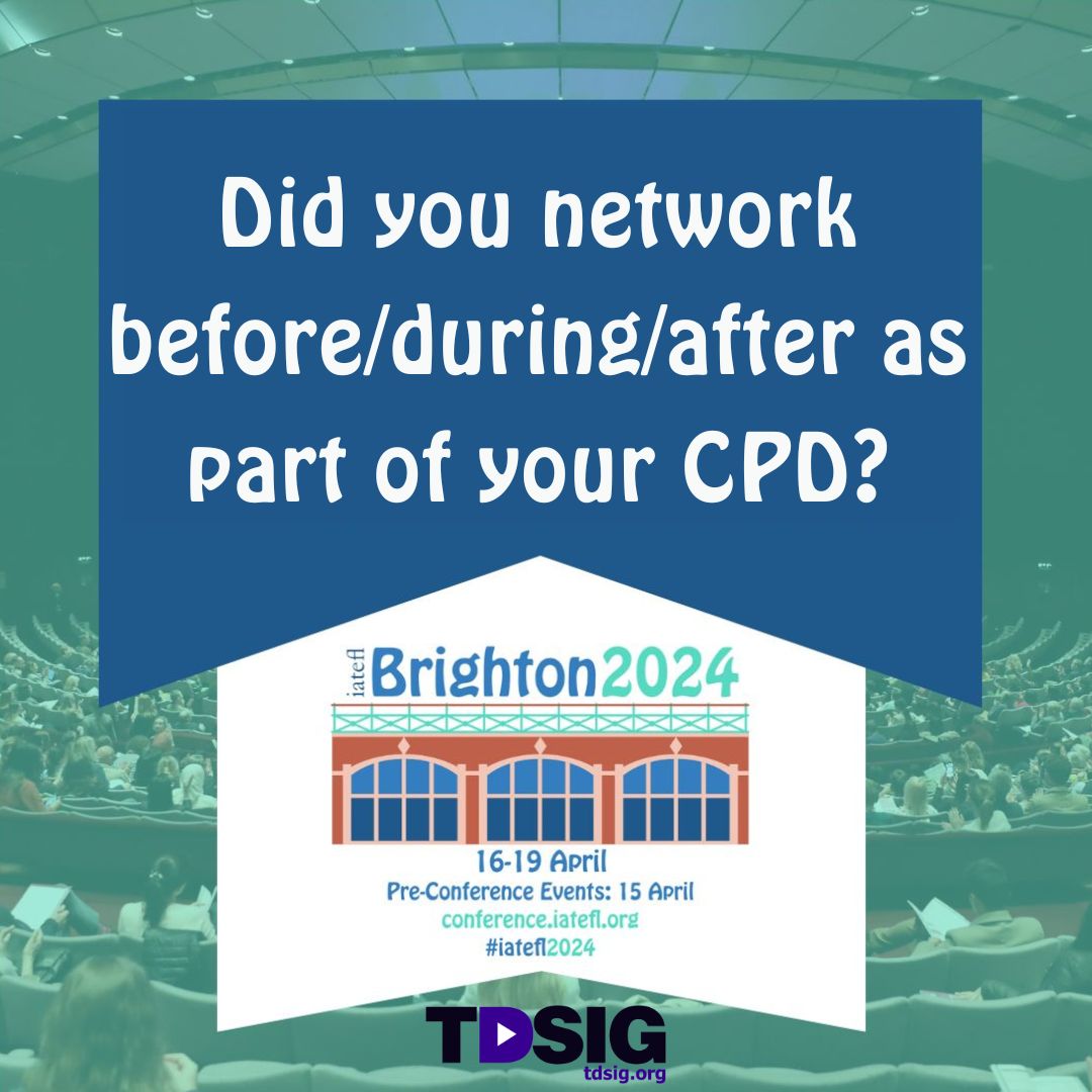 #IATEFL2024 was two weeks ago today!
Did you network before/during/after as part of your #CPD / #ProfessionalDevelopment?
See you next year at the @‌IATEFL Conference in Edinburgh!