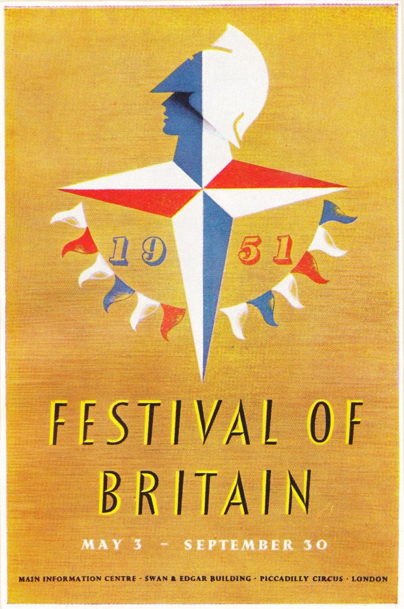 The Festival of Britain was officially opened OTD in 1951. A national exhibition, designed as a tonic to a war weary country, the event combined art, architecture, science, technology and design on the main South Bank site and around the country