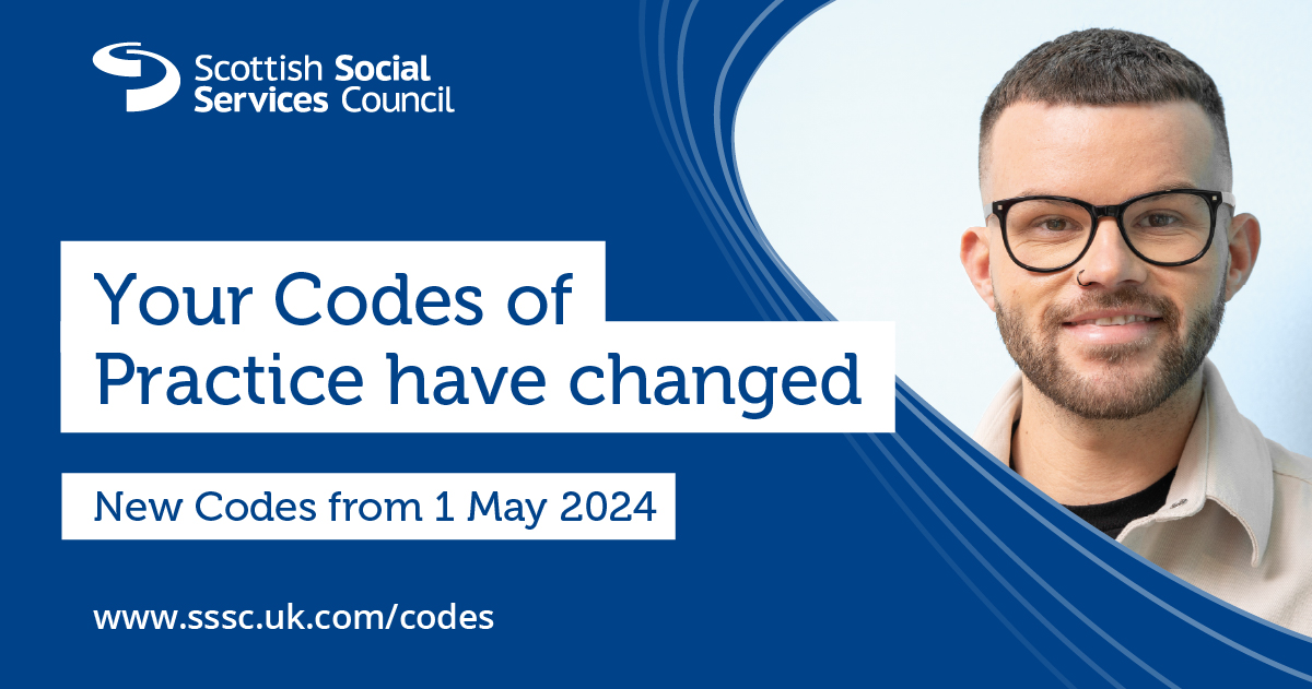 Your Codes of Practice have changed. The revised Codes make clearer links to the Health & Social Care Standards, support our commitment to @ThePromiseScot & more strongly reflect the importance of kindness, compassion and involvement in decision making➡️ ow.ly/mbWS50RqKq8