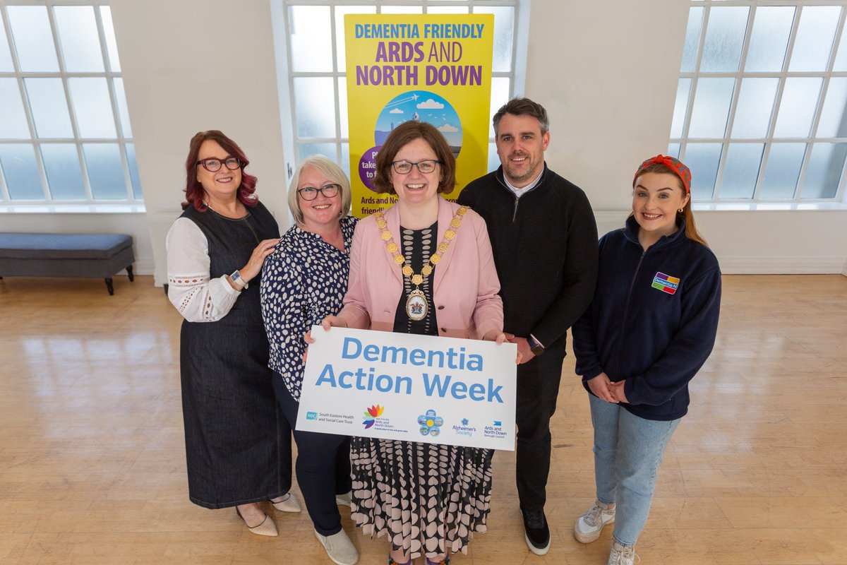 Dementia Information Session to be held during #DementiaActionWeek Tuesday 14 May 10am to 12noon Ards Arts Centre, Conway Square, Newtownards Free to attend, pre-registration essential Email agefriendly@ardsandnorthdown.gov.uk Call 07741 103277 (Mon to Fri before 5pm)