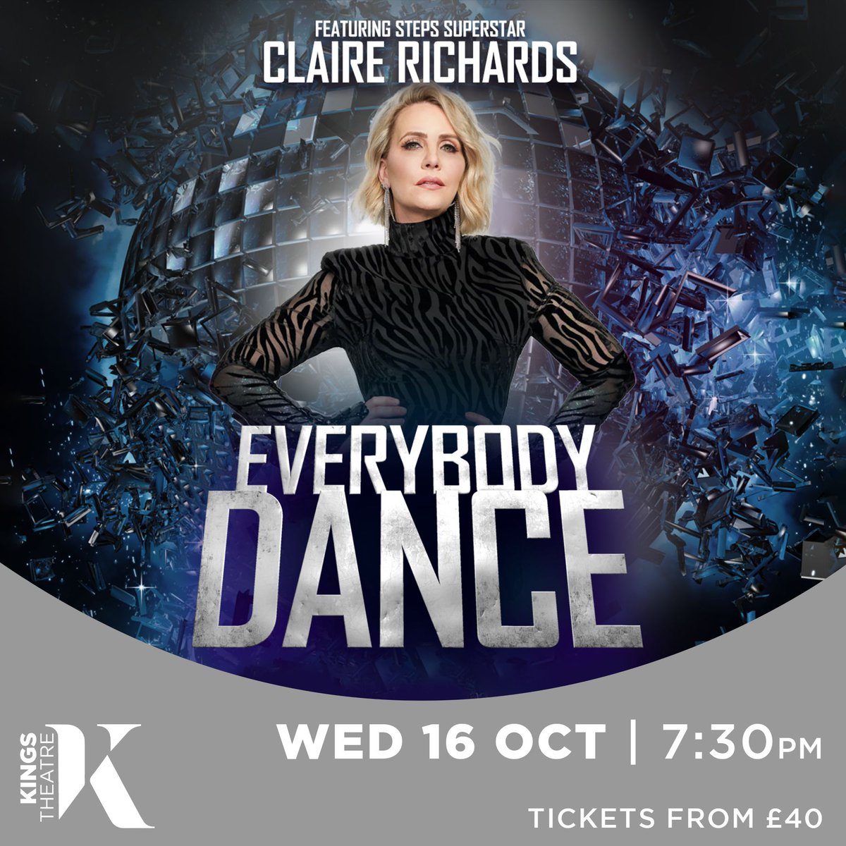 ✨NEW SHOW ON SALE!✨ Join Steps superstar, Claire Richards for the ultimate disco party, EVERYBODY DANCE! It’s time to put on your sequins and experience a night of glamour, sensational vocals, and powerhouse hits! 📅 Wed 16 Oct 🎟️ Tickets from £40 ➡️ buff.ly/4aVWyin