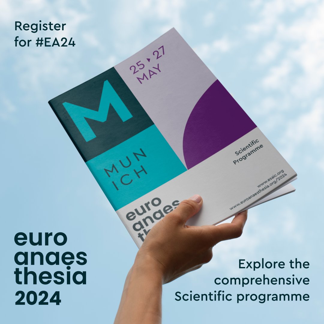 Are you ready to expand your knowledge and skills in #anaesthesiology and #intensivecare medicine? The #EA24 scientific programme has it all, from cutting-edge lectures to practical workshops and simulation sessions. Register now and join us in Munich 🔗hi.switchy.io/KWc3