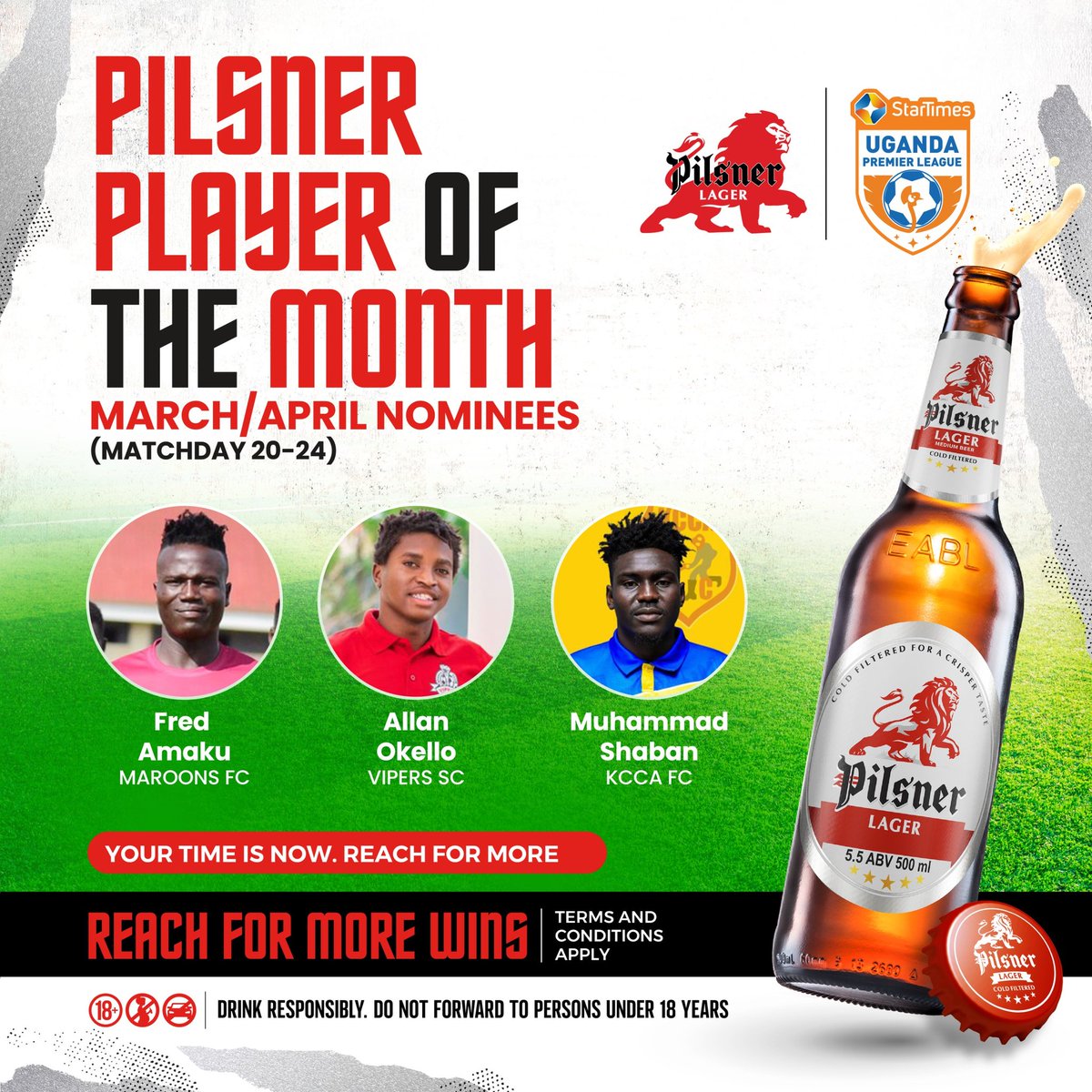 Who is your Pilsner Player of the Month of March/April, 2024 (Match-Day 20-24)?
*⚽ #StarTimesUPL | #PilsnerFootball | 2023/24*