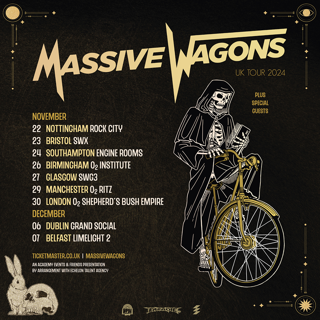 UK rock powerhouse @MassiveWagons pour their heart, soul, and sweat into every performance. Prepare for a face-melting show, anthemic tunes, and an all-or-nothing attitude - Tuesday 26 November. 

Priority Tickets on sale now at #O2Priority - amg-venues.com/uWbB50Rvrf5