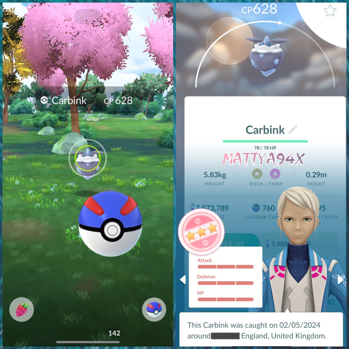 Manage to get lucky yesterday from the research tasks haven’t done many but got My 1st HUNDO 100% CARBINK Let’s Go! 🎉💯🥳💯🎉

#PokemonGO #Hundo #GlitzAndGlam