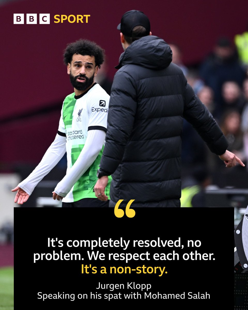 Jurgen Klopp was asked about his row with Mo Salah...

#BBCFootball