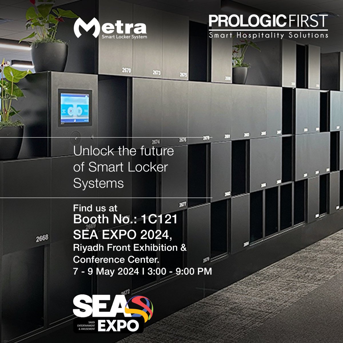 Prologic_First's tweet image. Join us at Booth 1C121 at SEA EXPO 2024 to explore the latest advancements in secure, efficient storage solutions. 

Visit us at the Riyadh Front Exhibition &amp;amp; Conference Center, May 7-9, from 3 PM to 9 PM.
#SmartHospitality  #SEAEXPO2024 #prologicfirst  #hospitalitysoftware