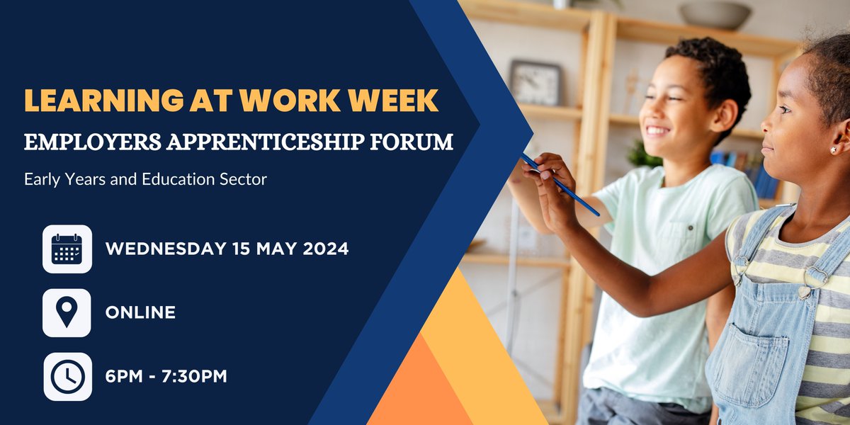 As part of Learning at Work Week 2024, the Ealing Apprenticeship Partnership are hosting an early years and education sector employers apprenticeship forum. Date: Wednesday 15 May 2024 Time: 6pm – 7:30pm Location: Online Book your space: orlo.uk/6iASv