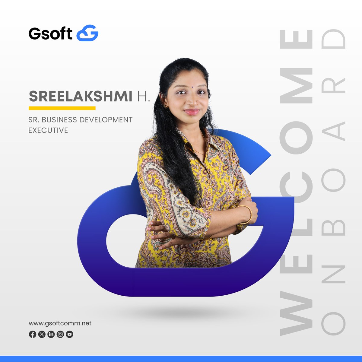 We are thrilled to welcome Sreelakshmi to the Gsoft family!!

Sreelakshmi joins Gsoft Cloud as a Senior Business Development Executive, where she will be focusing on lead generation. We are truly delighted to have Sreelakshmi on board.

#NewBeginnings #CareerGrowth #gsoftcloud