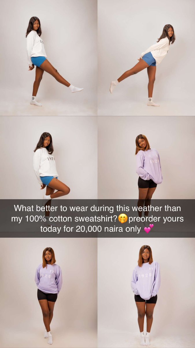 MissYanfe's tweet photo. It’s so cold out today 🥶❄️ why don’t you adapt faster by ordering your sweatshirt or sweatpant from me?🤭
  
Sweatshirt- 20,000
Sweatpants- 17,000

P.S : you can place your order in other colors as well to suit your gender🤭🧏🏾‍♀️ https://t.co/wZ3sDWheaF
