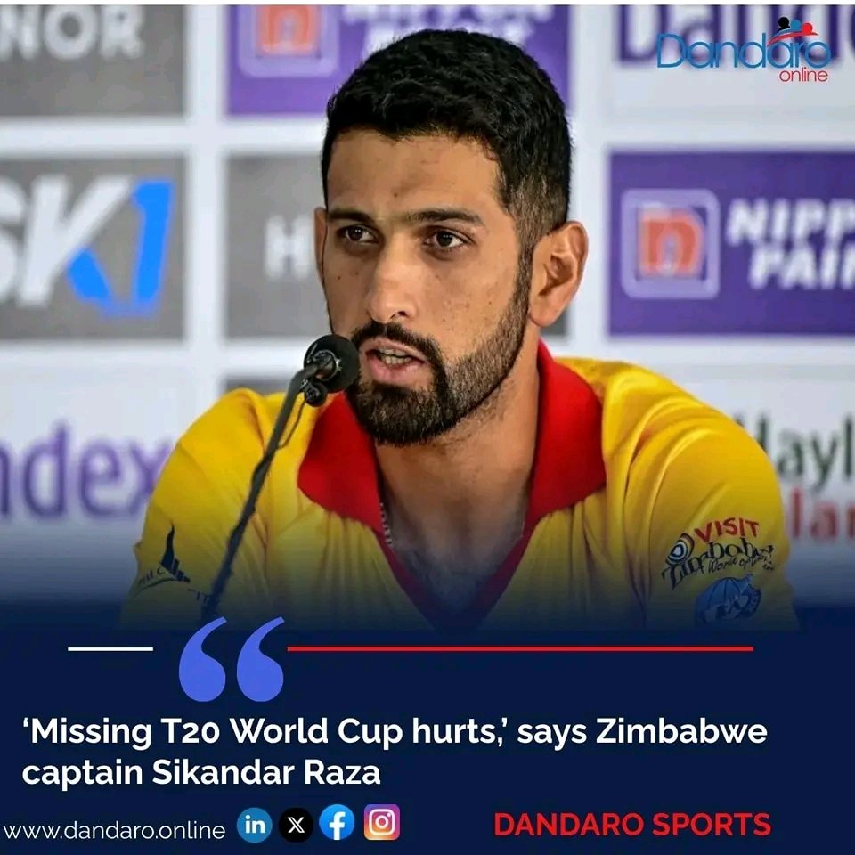 #dandarosports : Zimbabwe missing next month’s T20 World Cup 2024 would haunt the team for years, captain Sikandar Raza said on Thursday, on the eve of its white-ball series in Bangladesh. Read more dandaro.online/2024/05/02/mis…
