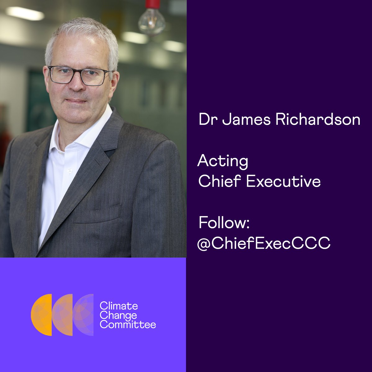 This week Dr James Richardson started in the role of Acting Chief Executive here at the CCC. Until Monday, James has been the Chief Analyst for the organisation. He is now posting from @ChiefExecCCC. Follow him for future updates and insights on our work.