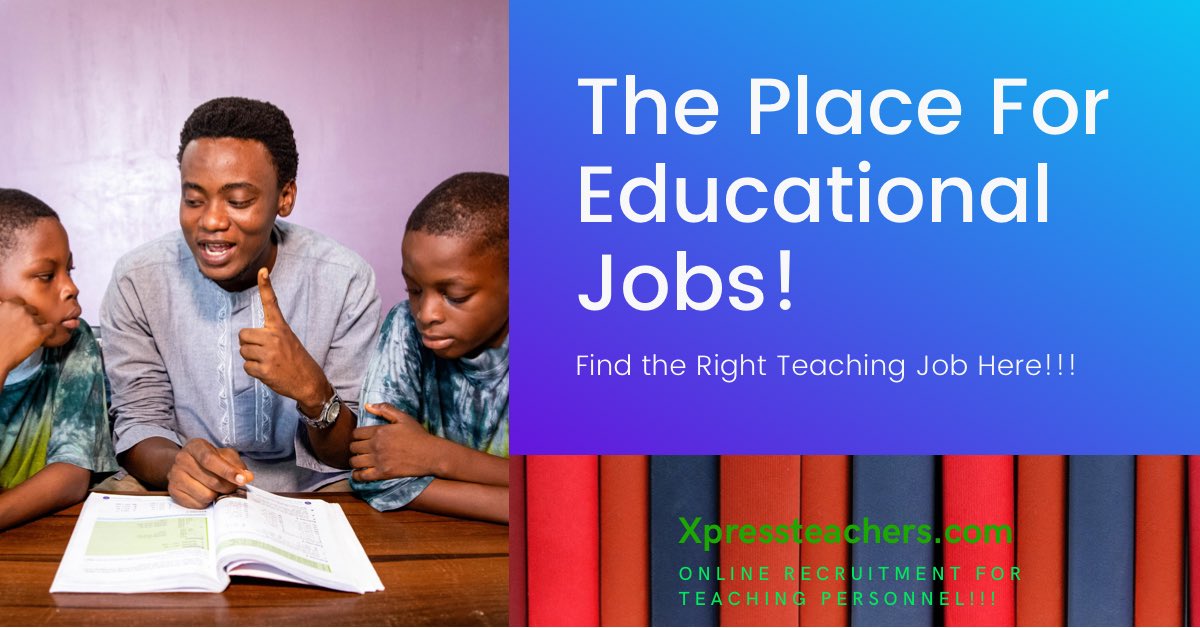 JOBS JOBS JOBS
IF YOU ARE A TEACHER SEEKING NEW EMPLOYMENT OPPORTUNITIES🤔 - VISIT XPRESSTEACHERS.COM 
WE ARE THE PLACE FOR ALL EDUCATIONAL JOBS!
#jobs #teachingjobs #teachers #schools #hiring #nigeria #xpressteachers