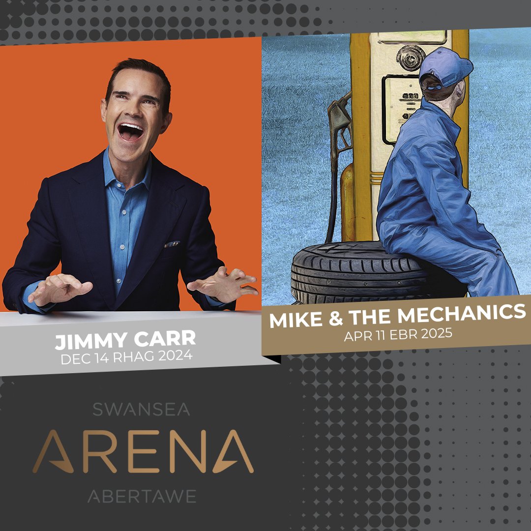 🚨 ON SALE NOW 🚨 Grab your tickets now for our new shows with Jimmy Carr and Mike & The Mechanics! 🎫 atgtix.co/3pgi4J6 📞 Access booking line: 01792 804770 #Music #LiveMusic #Comedy #Shows #WhatsOnSwansea #Swansea #SwanseaArena