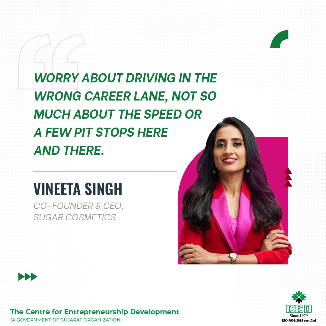 Sharing Vineeta Singh’s wisdom on navigating career paths with patience and perseverance.

#businesstips #businessmotivation #cedgujarat #entrepreneurship #business #vineetasingh #sugarcosmetics #ced