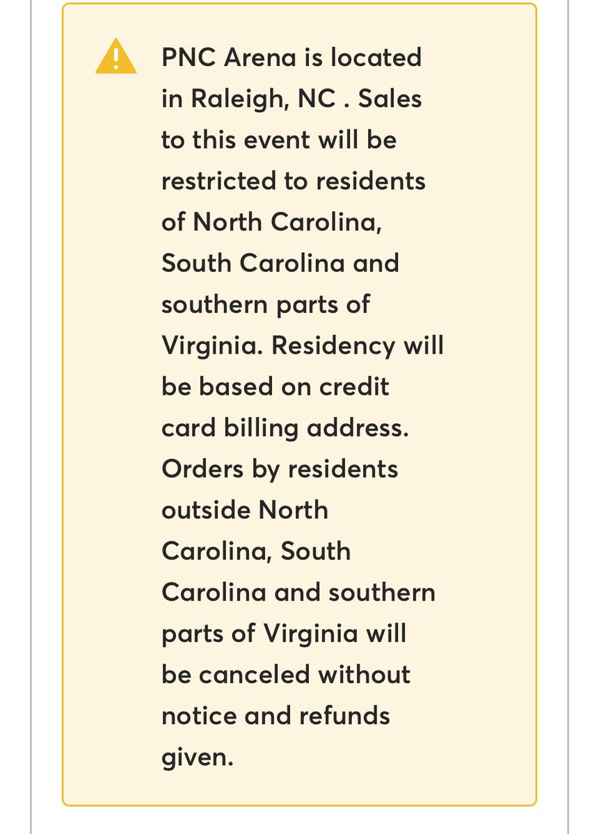 Is this all you’ve got @Canes? Carolina team blocking New Yorkers from buying tickets to home games in Raleigh against the @NYRangers. #NHL