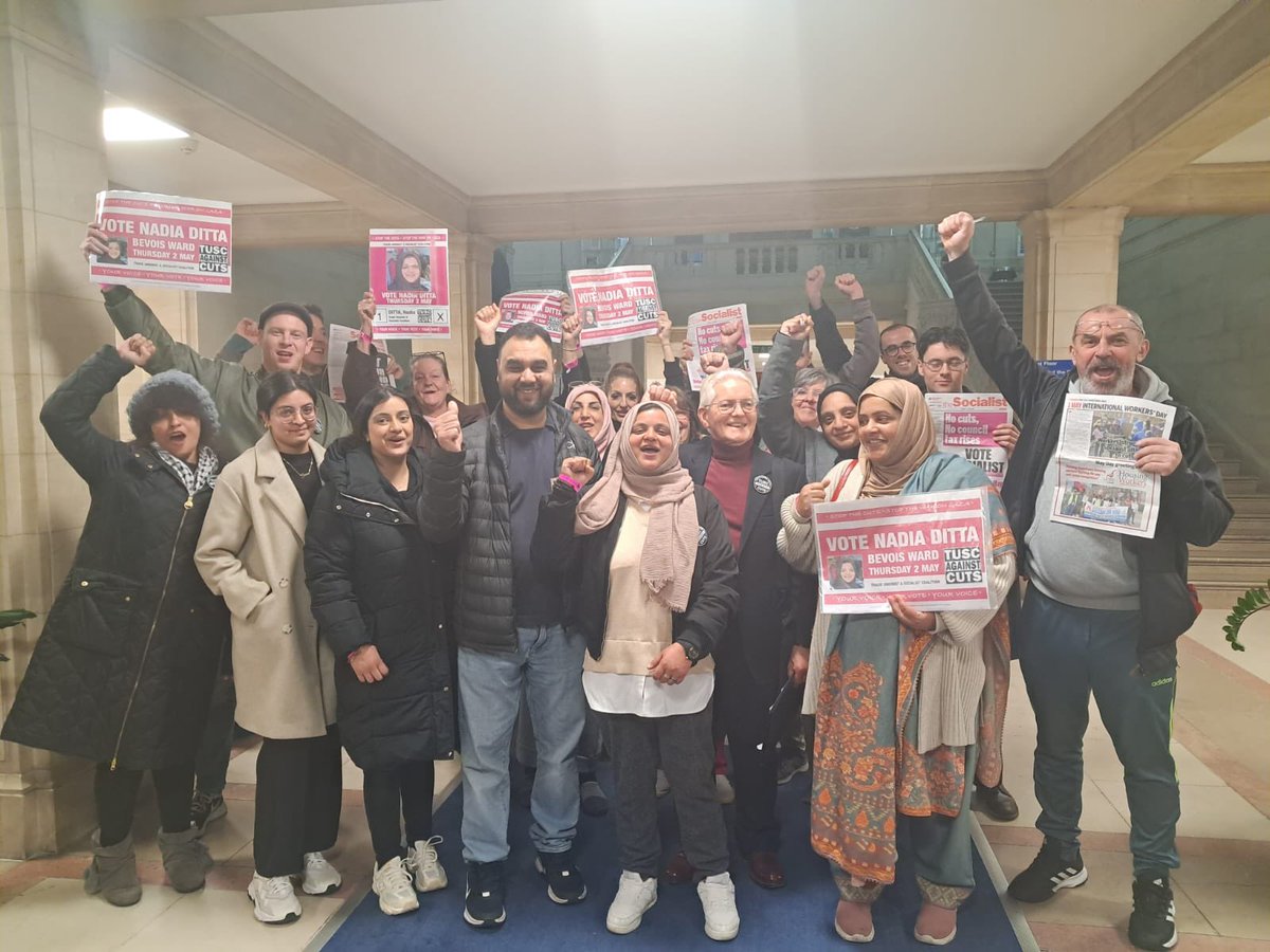 Great result in Bevois for Nadia, @NadiaDitta Socialist Party @Socialist_party and TUSC @TUSCoalition with 848 votes, 36% to oppose council cuts & war on Gaza. A brilliant campaign to build on, that has given a clear socialist alternative to Labour. Thanks to all who helped ✊