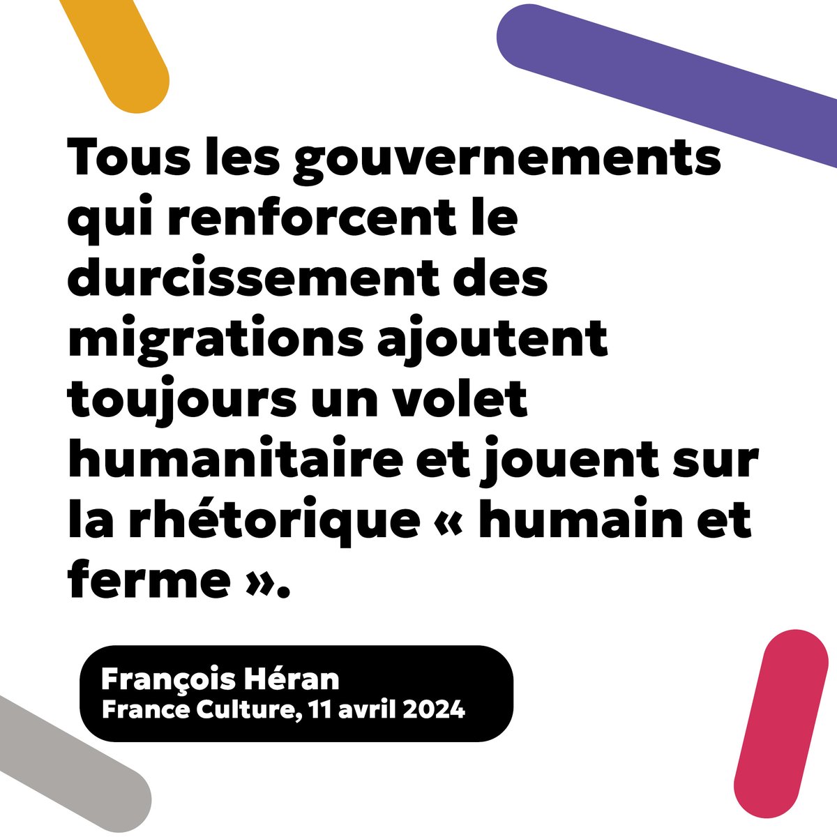 [Presse📰🗣️] Le président de l'IC Migrations et professeur au Collège de France @cdf1530, François Héran, est intervenue le 11 avril sur @franceculture pour parler notamment des politiques migratoires 🇪🇺