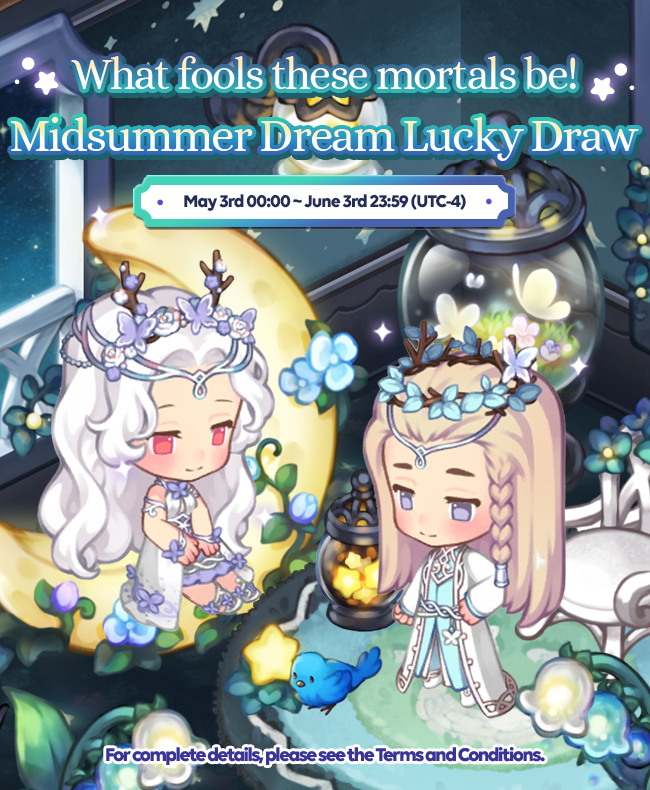 wtmh_official's tweet photo. Get ready fall into the mystic Midsummer Dream Lucky Draw! 
Introducing our newest Lucky Draw, [Midsummer Dream], where you can immerse yourself in the dreamy adventure of forest fairies and their foolery! 

#Welcometomyhome #WTMH #MidsummerDream #LuckyDraw #Fairies #Forest https://t.co/WcTr89NAJd
