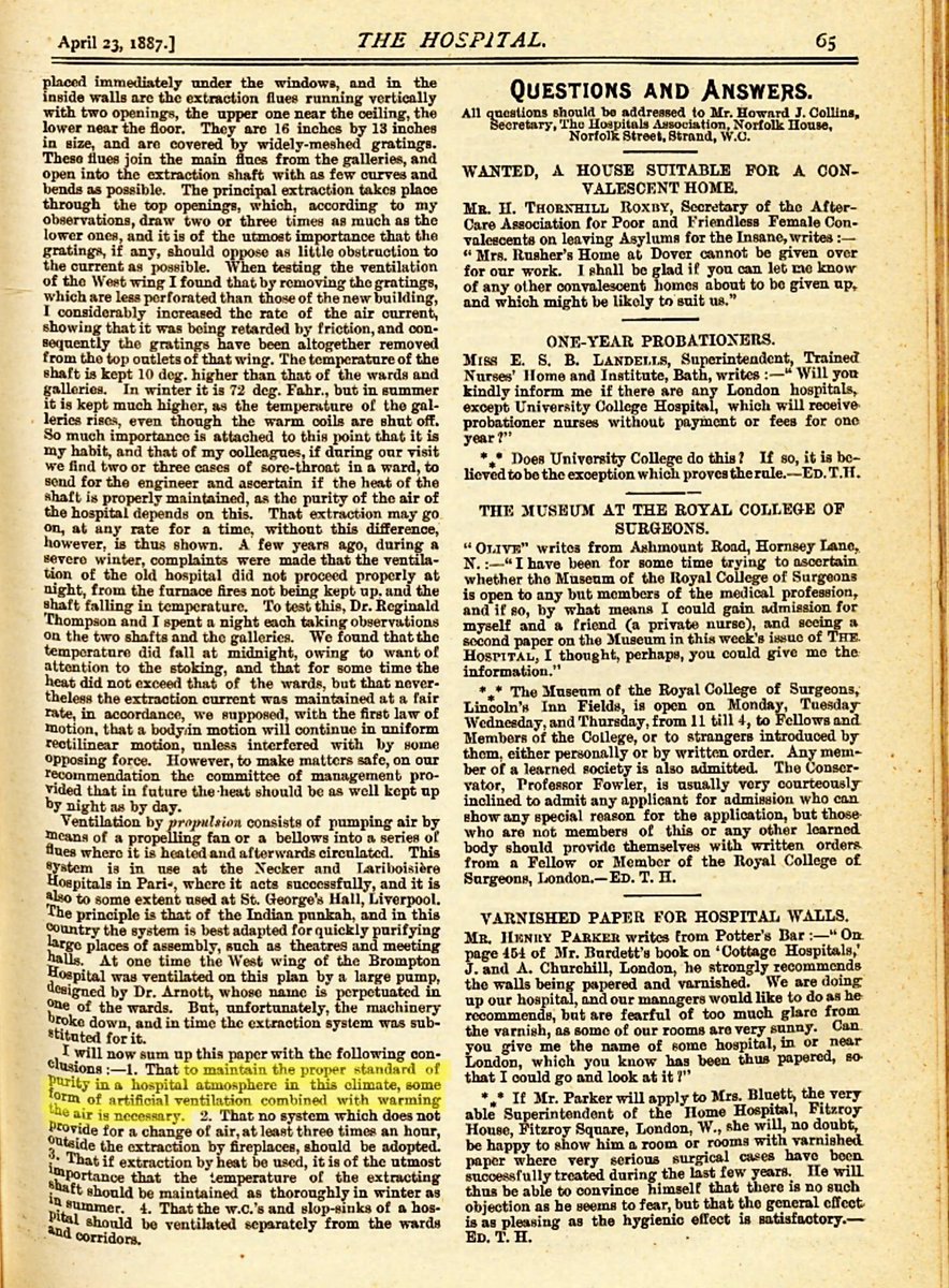 Honestly, I’m surprised and a bit shocked to read that many UK hospitals in the 21st century still rely so much on mainly natural ventilation. This 1887 UK hospital ventilation study already concluded: “…in this climate, some form of artificial ventilation (…) is necessary.”