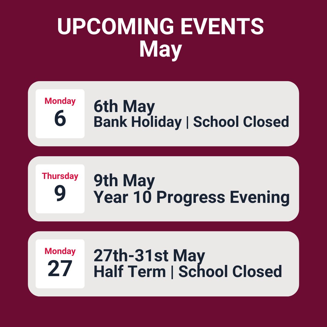 What's happening in May?👀 As we embark on a new month here at Newman, here is a snapshot of some important dates for your diary! #proudtobenewman @CNCSMsJarman