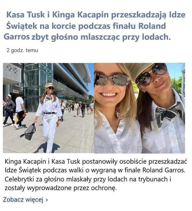 @pawl_olga Iga Świątek jest już kilka lat liderką rankingu WTA 1000, a on ,tak jak u niemiaszków ,,chwalą ją ,,za sukcesy większe niż ich Steffi Graff miała...
Tylko szacunku do tego sportu Tuski nie nauczyli swoich dzieci