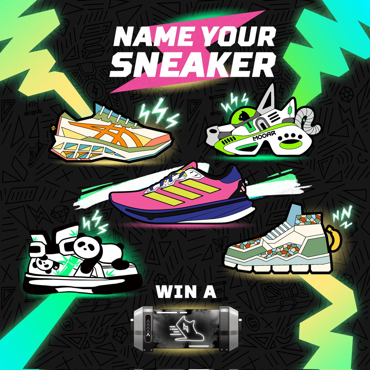 Win a STEPN common sneaker 👟 

Mission: 
1️⃣ Name your sneaker
2️⃣ Post a screenshot here with your STEPN sneaker and the name chosen for it.
3️⃣ Complete this mission on Zealy
4️⃣ Follow &amp; RT

Contest period: 03-07 May

zealy.io/cw/ciosilv/inv…