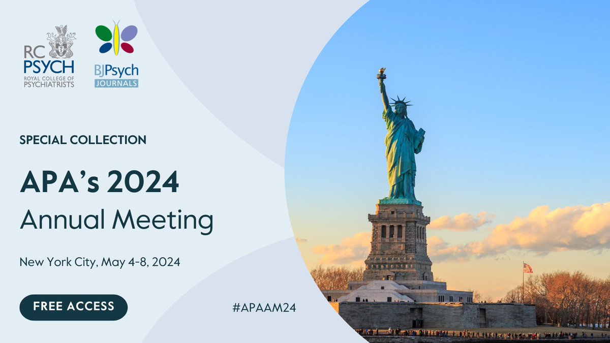 #APAAM24 in #NYC starts tomorrow! Read the free to access collection with articles from the #BJPsychJournals ahead of the conference cup.org/4dapLr8 And meet #BJPOpen EiC this Saturday at 12:30pm at the @CambUP_Psych stand #psychiatry #PsychTwitter @APA