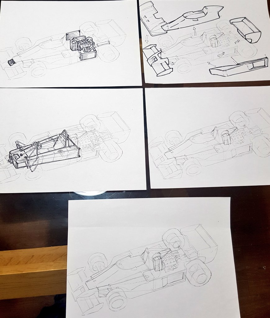 The last of my #F1 hand drawn illustrations are on ebay and ending tomorrow Amongst them are Ferrari, Aston Martin, Haas and a classic Renault ebay.co.uk/usr/scarbsf1