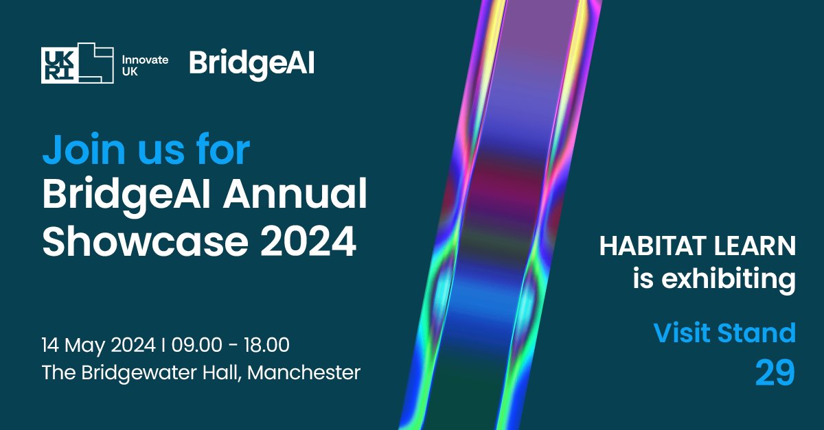 💥 Don't forget to join us tomorrow at the Innovate UK #BridgeAI annual showcase event!💥 Visit our stand and network with AI experts, leaders and peers. See you there, find us at stand 29. Find out more and register: iuk.ktn-uk.org/events/innovat… #AI #CreativeIndustries #HabitatLearn